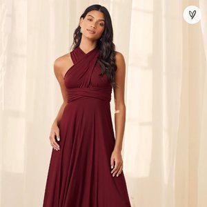 Lulu's Burgundy Tricks of the Trade Burgundy Maxi Dress
